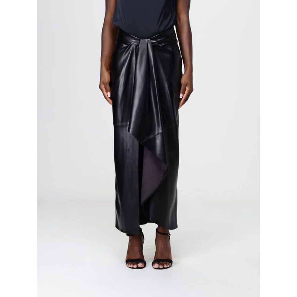 Hanita Women Hanita High-Waisted Asymmetrical Midi Skirt In Faux Leather